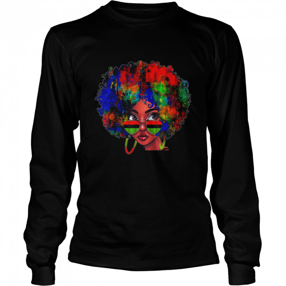 Black Queen Afro Beauty Melanin Black History Pride Art T- B0973SWVVM Long Sleeved T-shirt