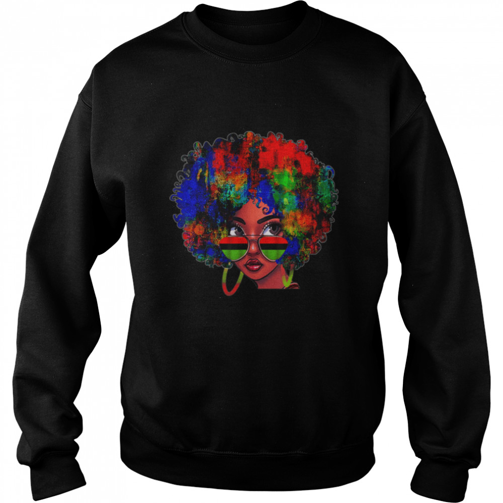 Black Queen Afro Beauty Melanin Black History Pride Art T- B0973SWVVM Unisex Sweatshirt