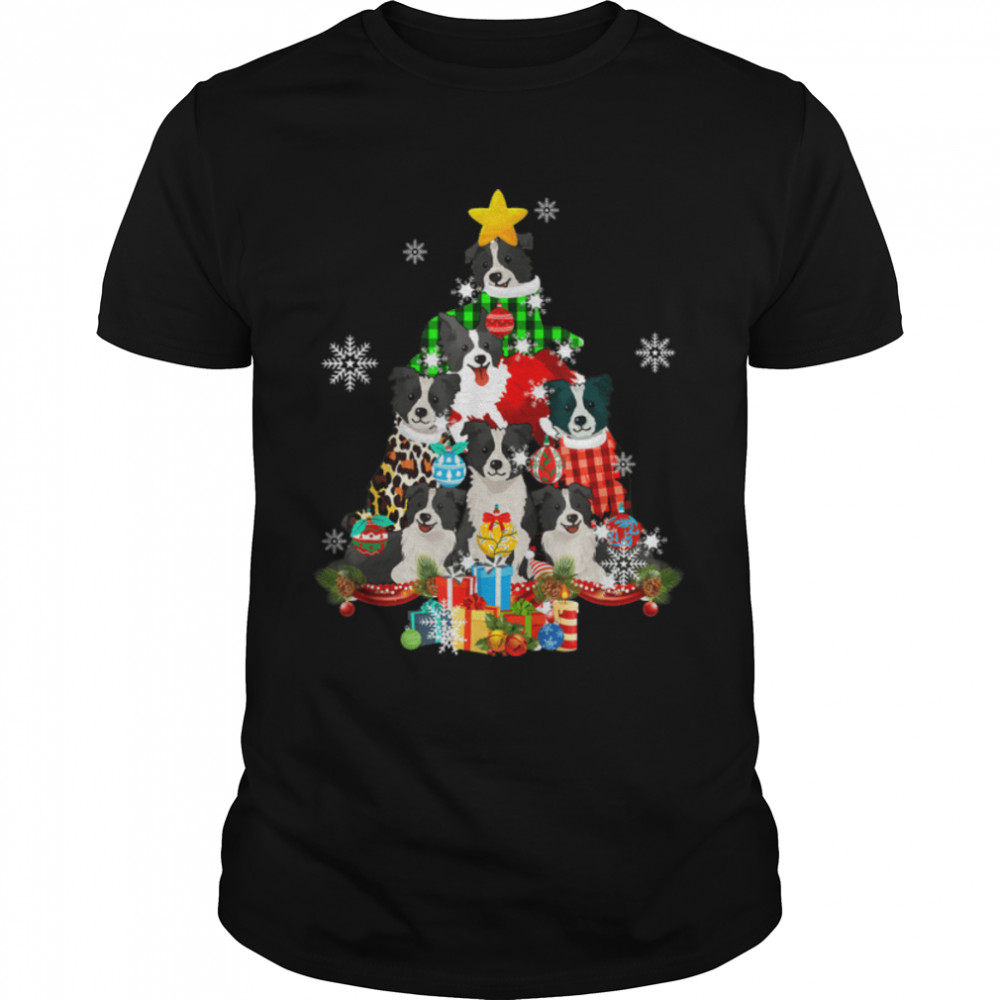 Border Collie Dog Lover Owner Christmas Tree Xmas Holiday T- B09JXJ34BR Classic Men's T-shirt