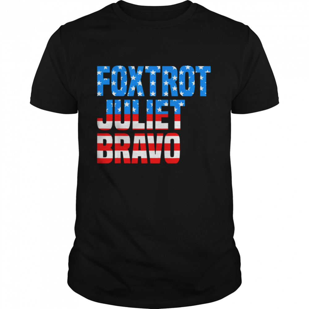 Let’s Go Brandon Foxtrot Juliet Bravo US Flag  Classic Men's T-shirt