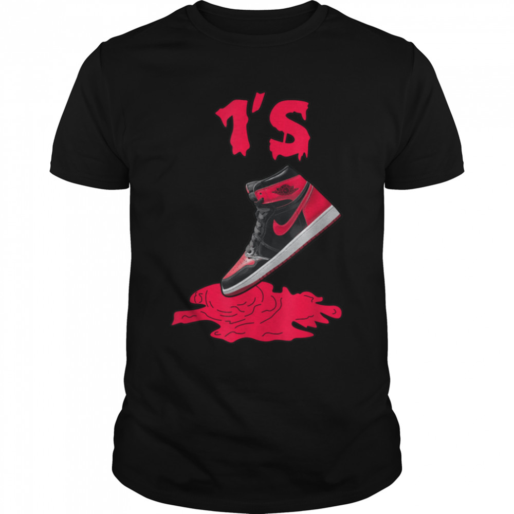 1 High OG Patent Bred Sneaker Match Shoes Drip Christmas T- B09JVNNY7R Classic Men's T-shirt