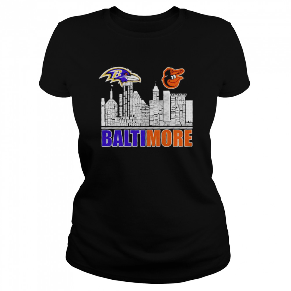 Baltimore Ravens And Baltimore Orioles Baseball Baltimore City Classic Women's T-shirt