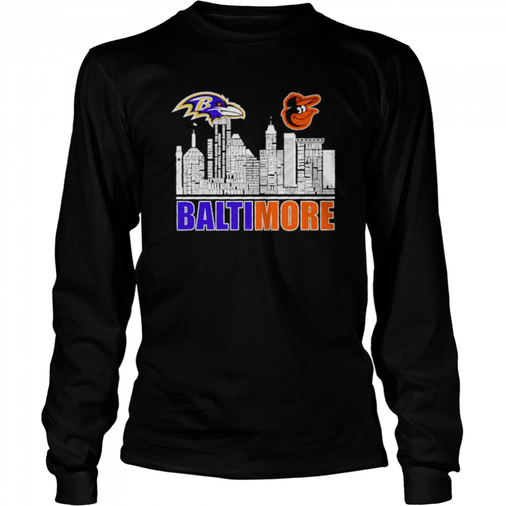 Baltimore Ravens And Baltimore Orioles Baseball Baltimore City Long Sleeved T-shirt