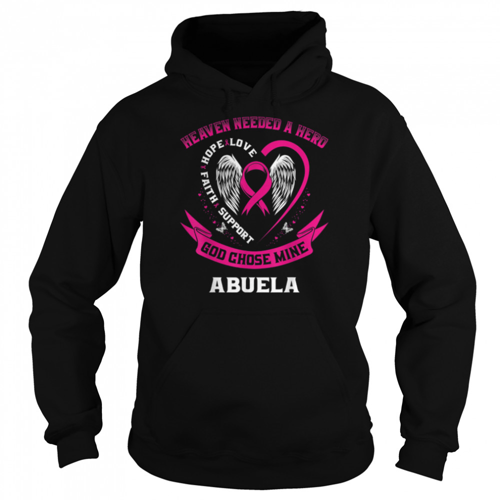 Cute Pink Abuela Breast Cancer Memorial Sayings Heart Wings T- B09JPCLBKK Unisex Hoodie