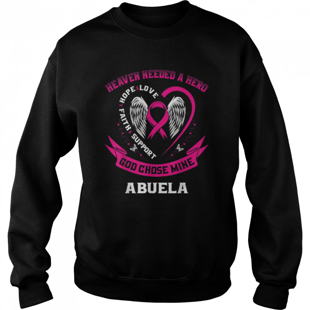 Cute Pink Abuela Breast Cancer Memorial Sayings Heart Wings T- B09JPCLBKK Unisex Sweatshirt