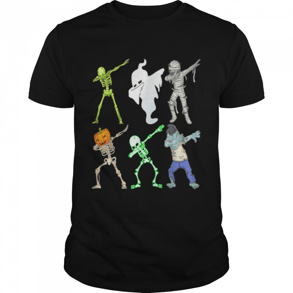 Dabbing Skeleton Boys Boo Bees Zombies Halloween Friends T- B09JS71X3Y Classic Men's T-shirt