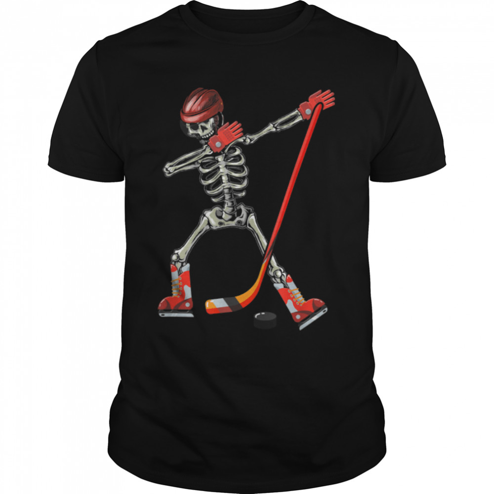 Dabbing Skeleton Ice Hockey Halloween Costume T- B09JZ8QB61 Classic Men's T-shirt