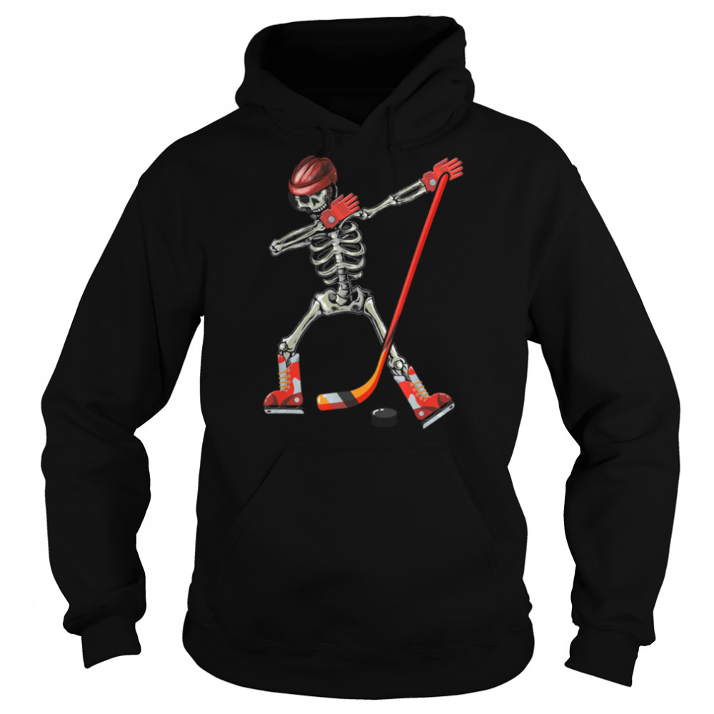 Dabbing Skeleton Ice Hockey Halloween Costume T- B09JZ8QB61 Unisex Hoodie