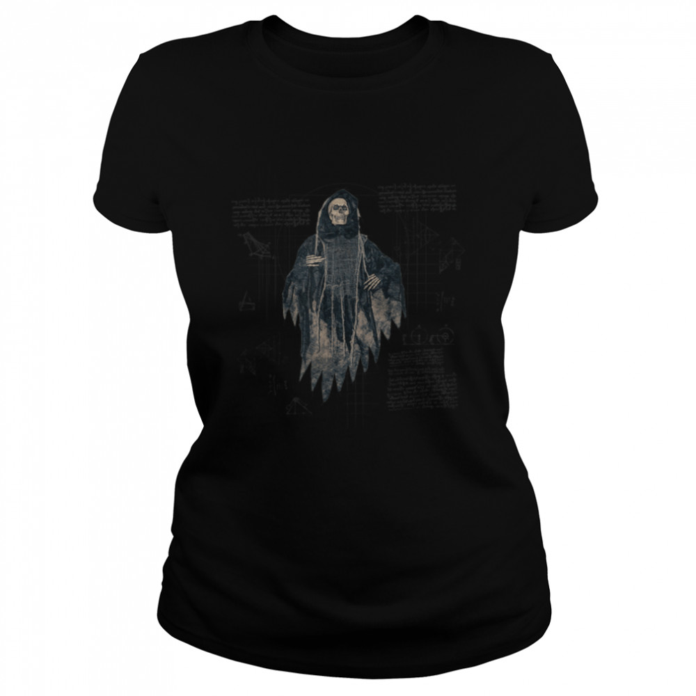 Dark Academia Creepy Ghostecore Vintage Skull Ghost Graphic T- B09JWS7BMK Classic Women's T-shirt