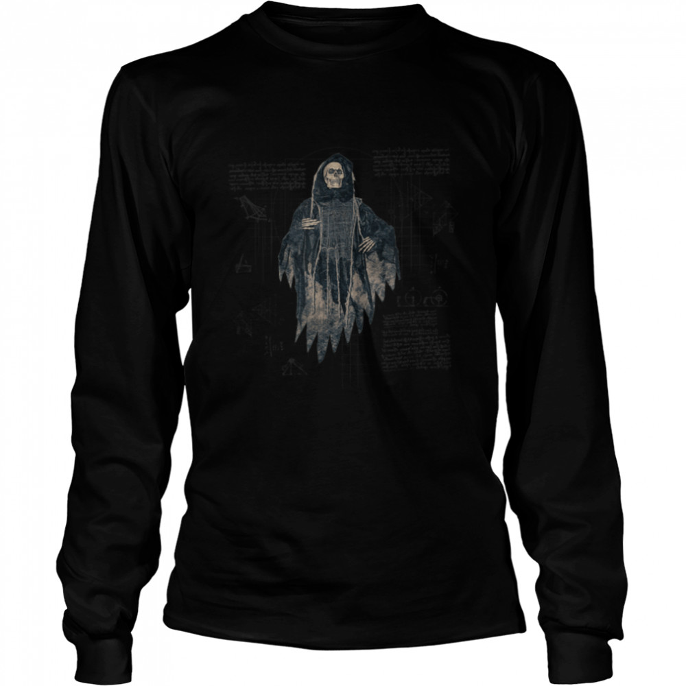 Dark Academia Creepy Ghostecore Vintage Skull Ghost Graphic T- B09JWS7BMK Long Sleeved T-shirt