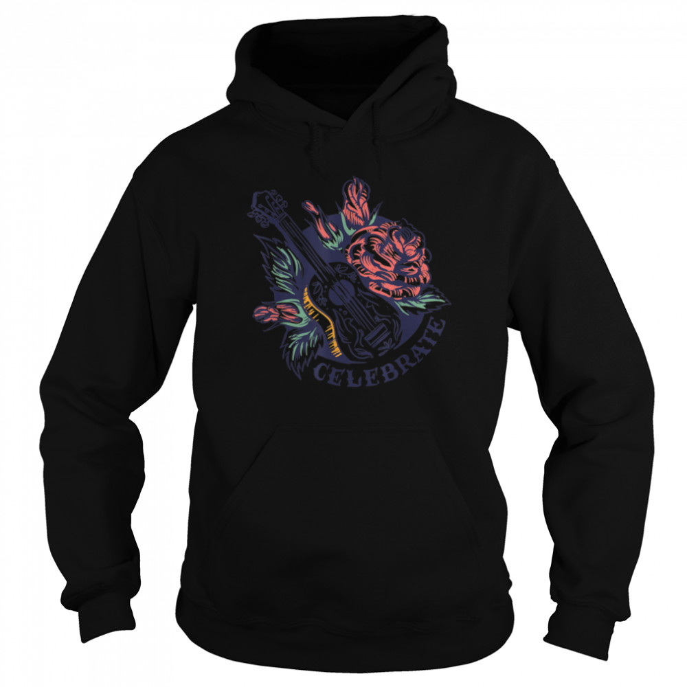 Day Of Dead Guitar Flowers Mexico Carnival T- B09JY1VCTQ Unisex Hoodie