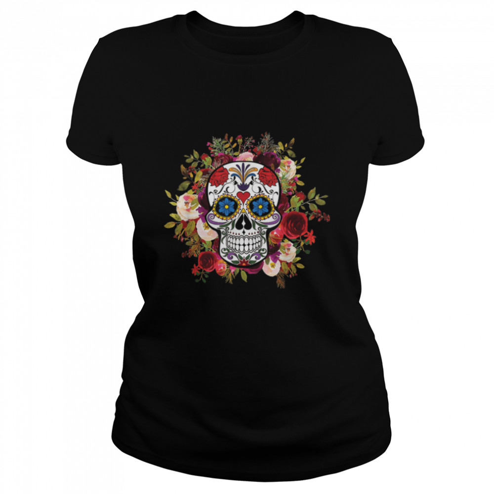 Dia De Los Muertos Floral Sugar Skull For Men Women Girl T- B09JP18WQW Classic Women's T-shirt