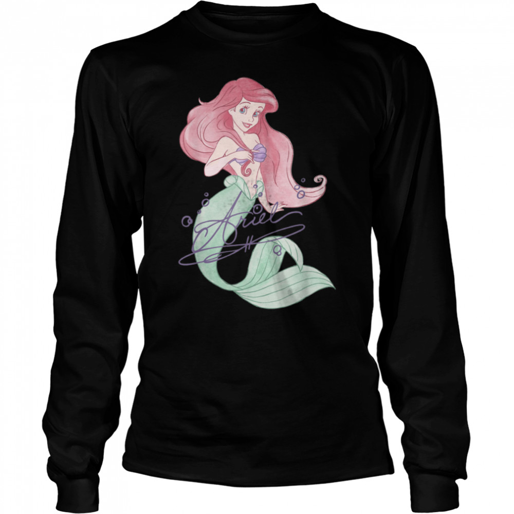 Disney The Little Mermaid Ariel Signed Portrait T- B082DZF6WC Long Sleeved T-shirt