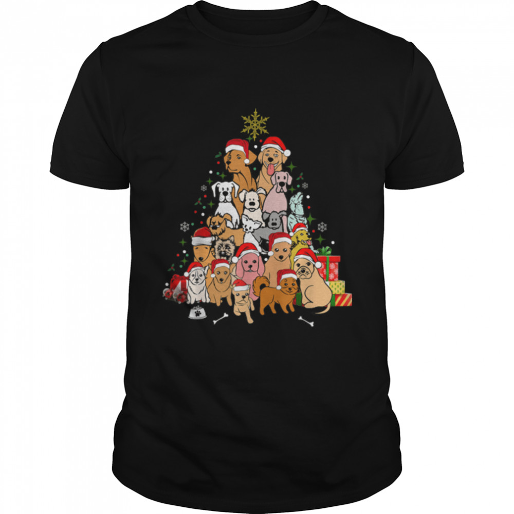 Dogs Christmas Tree Cute Dogs Santa Xmas Dog Owner Christmas T- B09JZPJDWP Classic Men's T-shirt