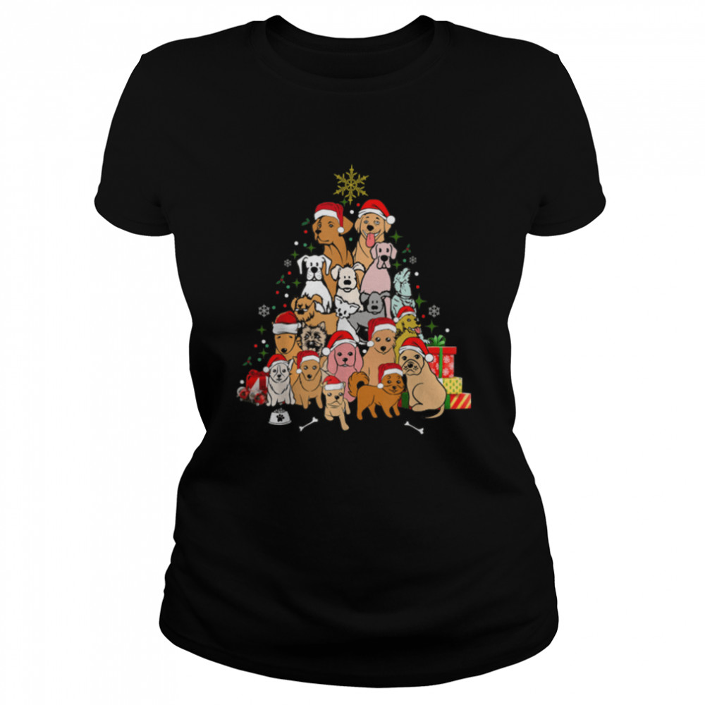 Dogs Christmas Tree Cute Dogs Santa Xmas Dog Owner Christmas T- B09JZPJDWP Classic Women's T-shirt