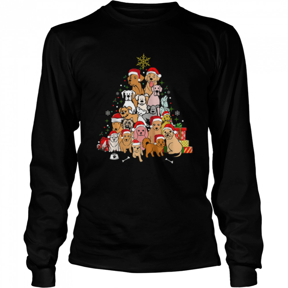 Dogs Christmas Tree Cute Dogs Santa Xmas Dog Owner Christmas T- B09JZPJDWP Long Sleeved T-shirt