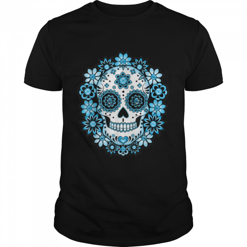 Flower Sugar Skull Souls Day Muertos Day Of Dead Halloween T- B09JSX58MW Classic Men's T-shirt