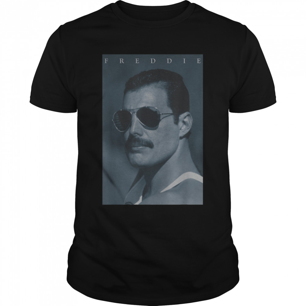 Freddie Mercury Official Blue Shades Photo T- B07XZS32P3 Classic Men's T-shirt