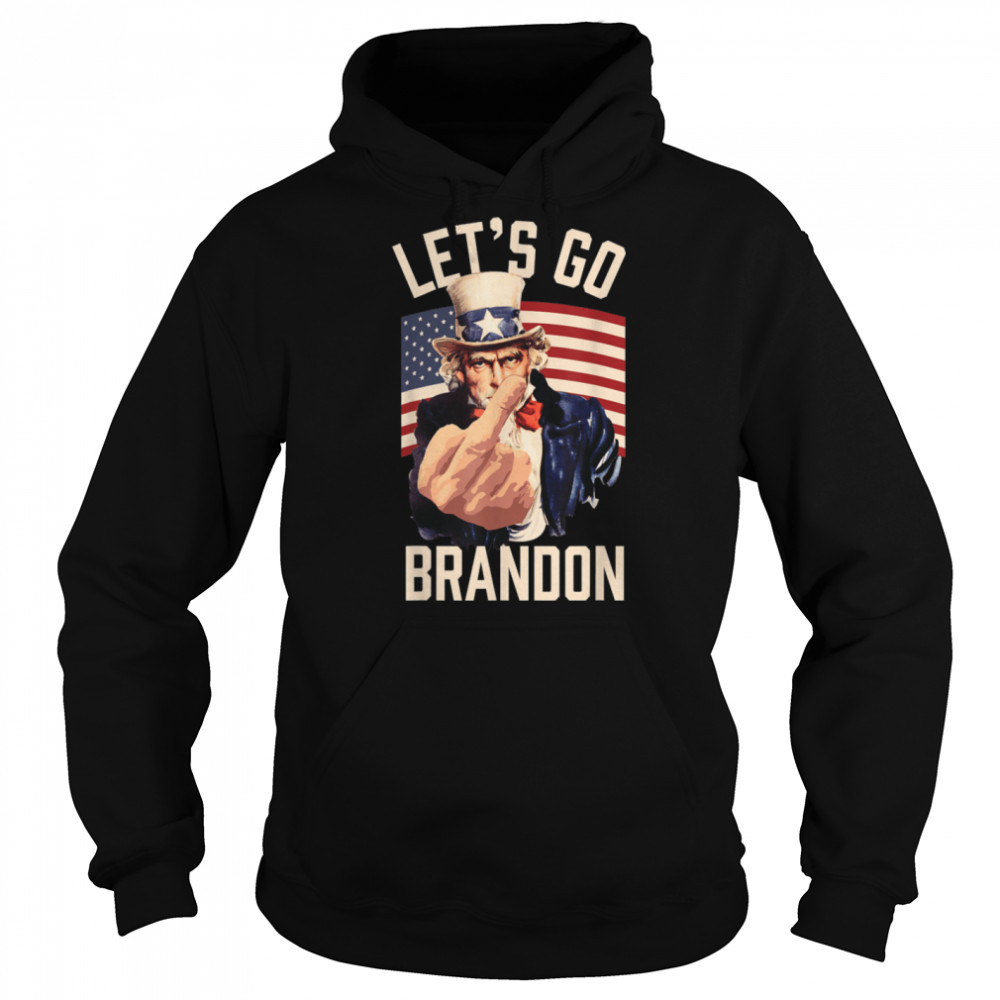 Funny Let's Go Brandon Uncle Sam Middle Finger T- B09JT29C5S Unisex Hoodie