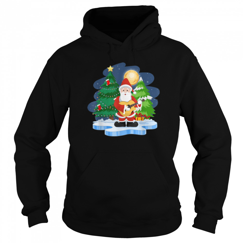 Funny Santa Claus Guitar Player Ugly Xmas T- B09JX24Q6M Unisex Hoodie