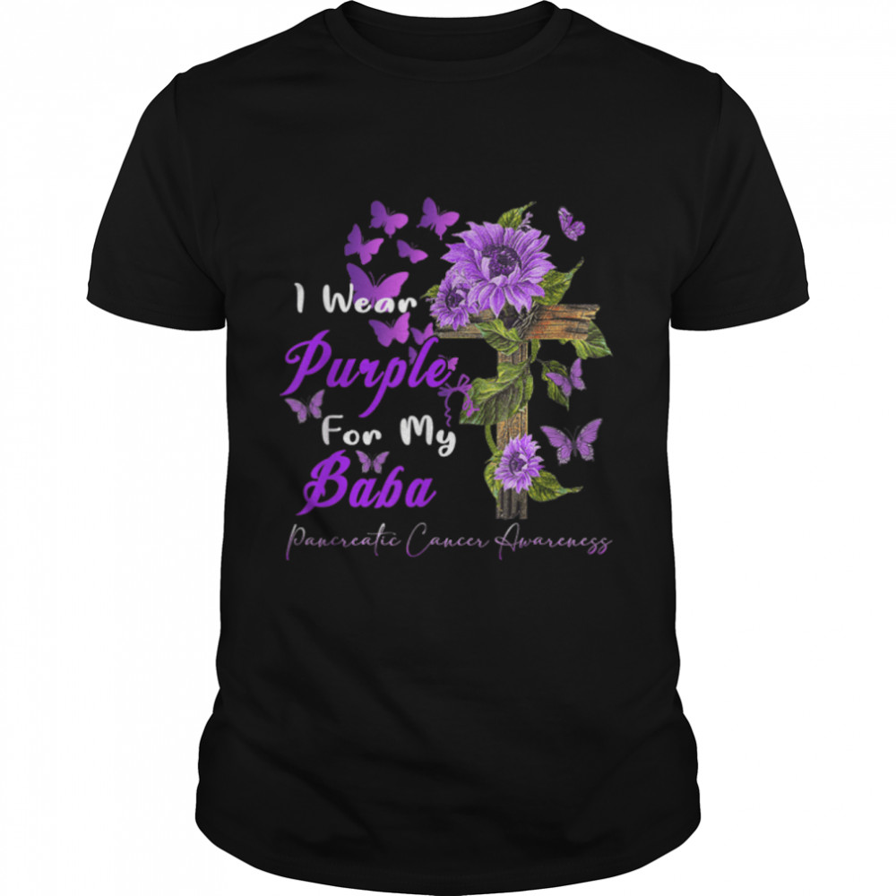 I wear Purple for my Baba Pancreatic Cancer Awareness T- B09JVKQV91 Classic Men's T-shirt