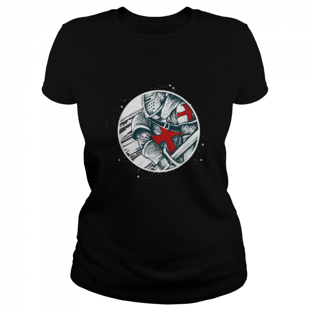 Knights Templar Catholic Crusader Gift T- B09K2WY6H6 Classic Women's T-shirt