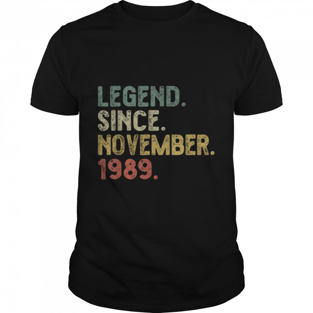 Legend November 1989 32nd Birthday Retro Mens 32 Years Old T-Shirt B09JVZYYG6