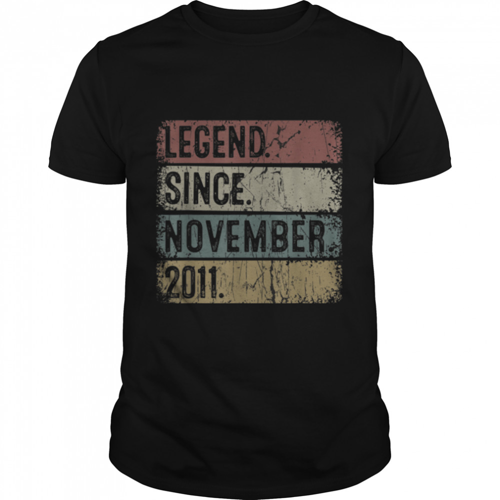 Legend Since November 2011 10th Birthday 10 Years Old Boys T-Shirt B09K3JW9SX