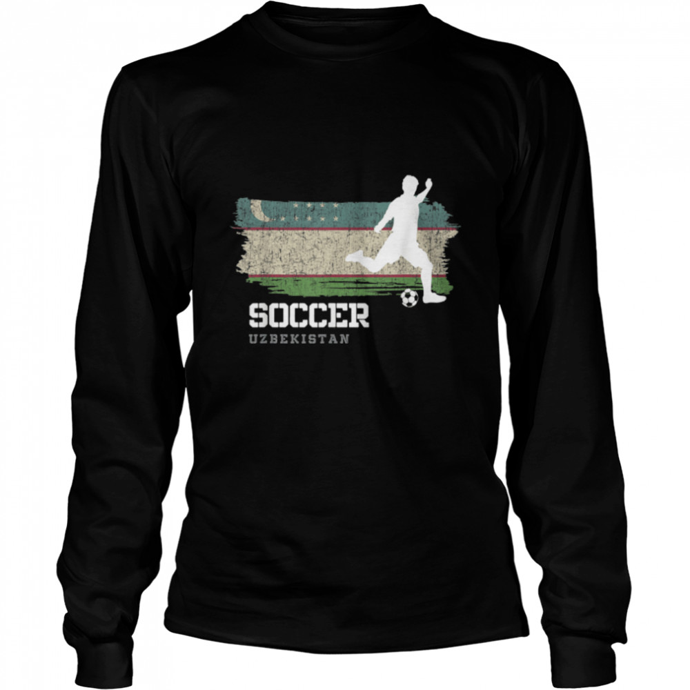 Soccer Uzbekistan Flag Football Team Soccer Player T- B09K237S4B Long Sleeved T-shirt