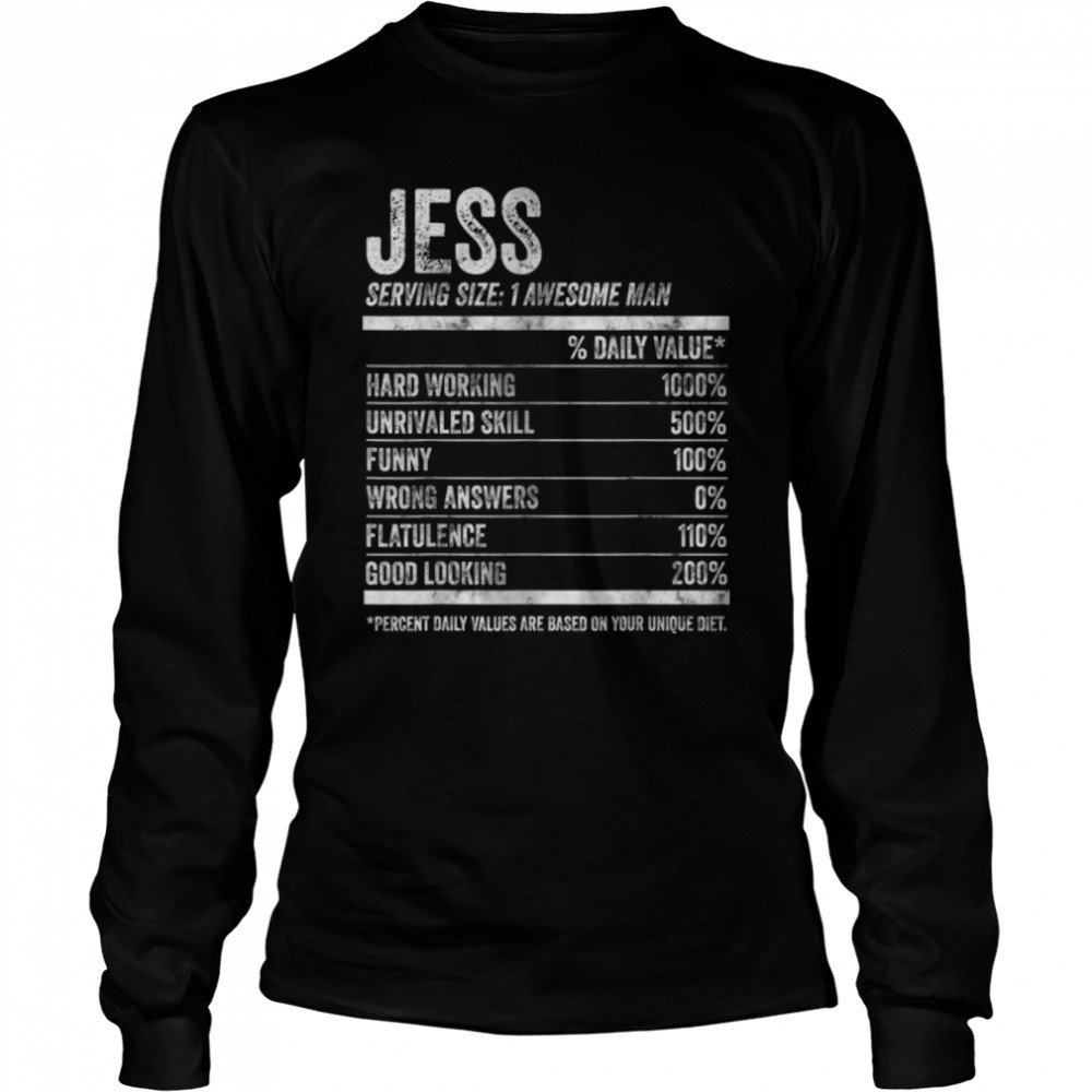 Mens Jess Nutrition Personalized Name  Funny Name Facts T- B09K27KJNH Long Sleeved T-shirt
