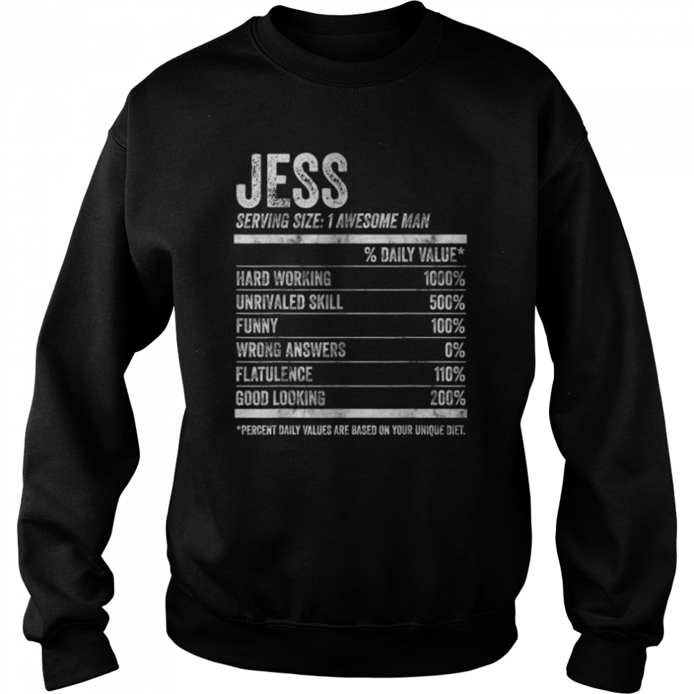 Mens Jess Nutrition Personalized Name  Funny Name Facts T- B09K27KJNH Unisex Sweatshirt