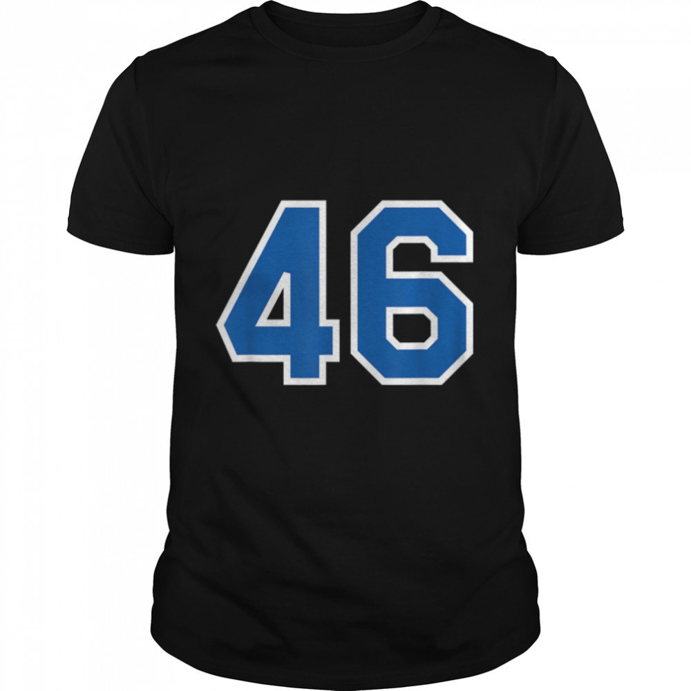 Number #46 Sports Jersey Birthday Age Lucky No. Blue White T- B09K4G45RL Classic Men's T-shirt