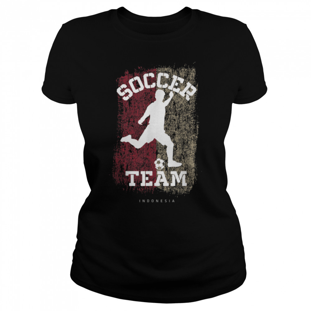 Soccer Indonesia Flag Football Team Soccer Player T- B09JPFS3TK Classic Women's T-shirt