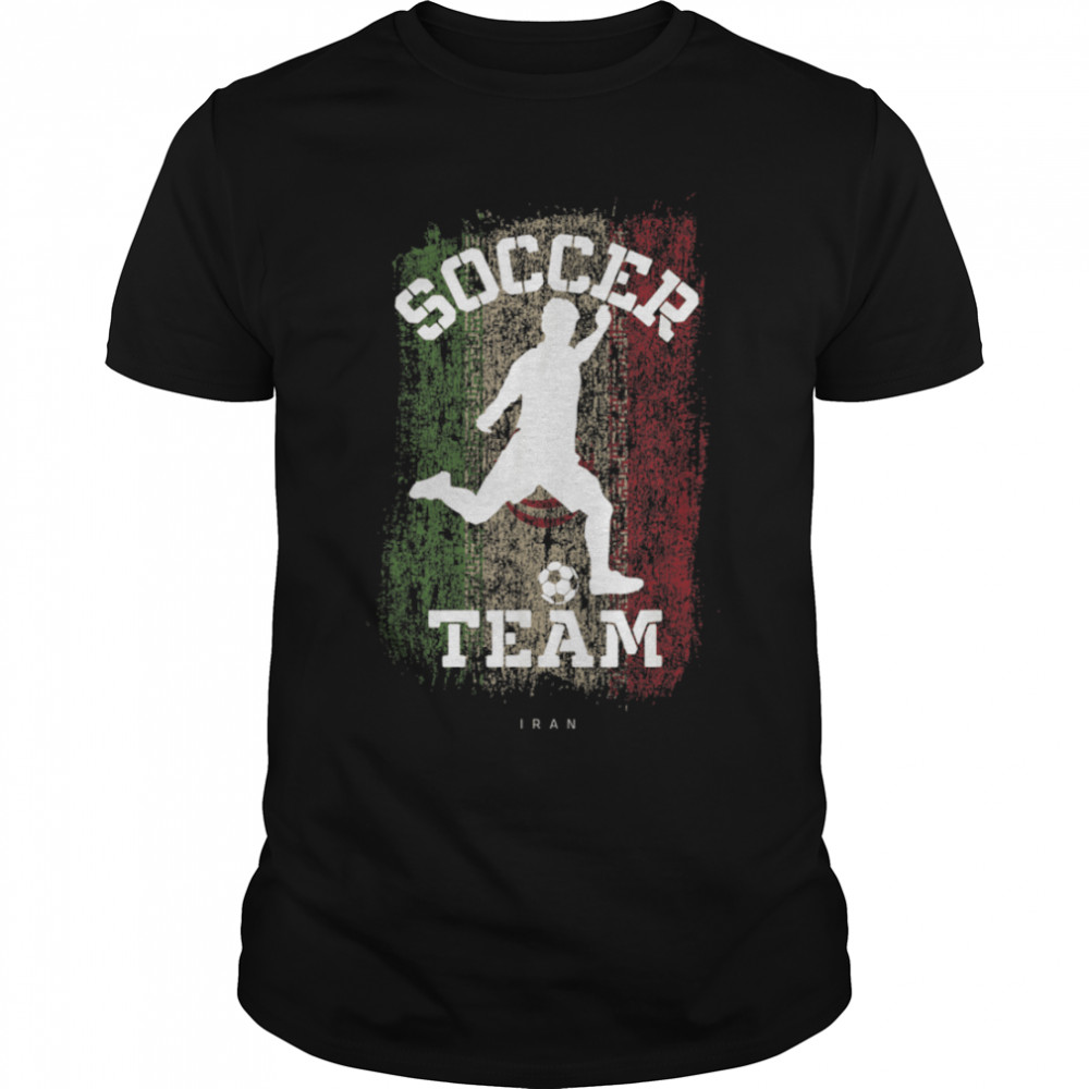 Soccer Iran Flag Football Team Soccer Player T- B09JPDKMXY Classic Men's T-shirt