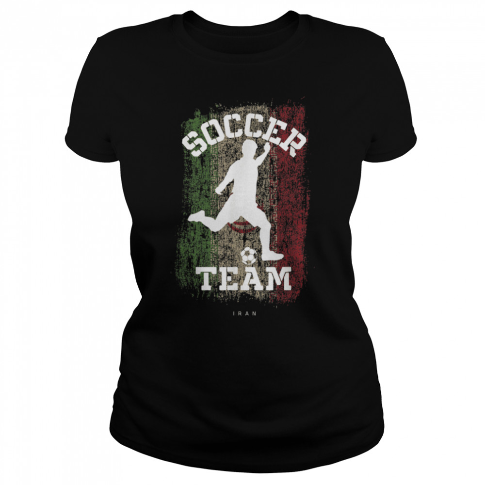 Soccer Iran Flag Football Team Soccer Player T- B09JPDKMXY Classic Women's T-shirt