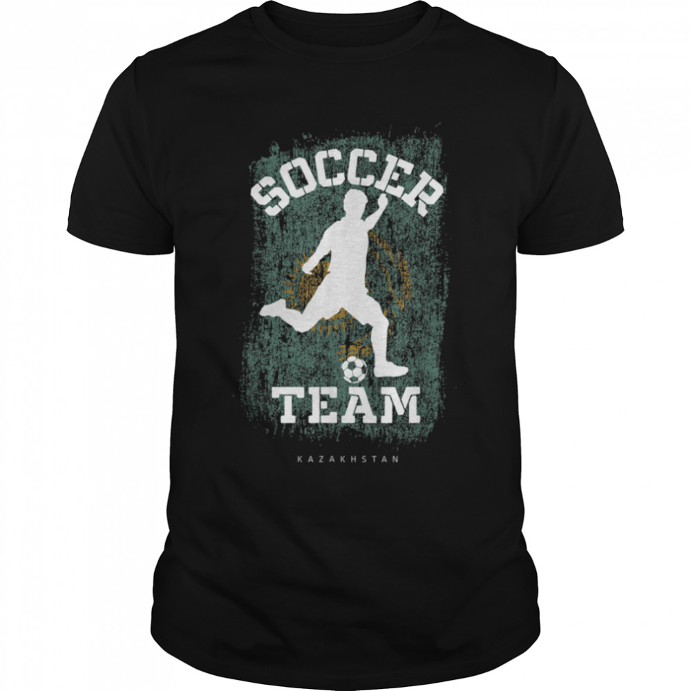 Soccer Kazakhstan Flag Football Team Soccer Player T- B09JPD9SW1 Classic Men's T-shirt