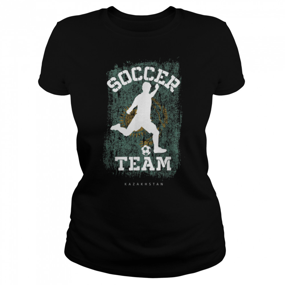 Soccer Kazakhstan Flag Football Team Soccer Player T- B09JPD9SW1 Classic Women's T-shirt