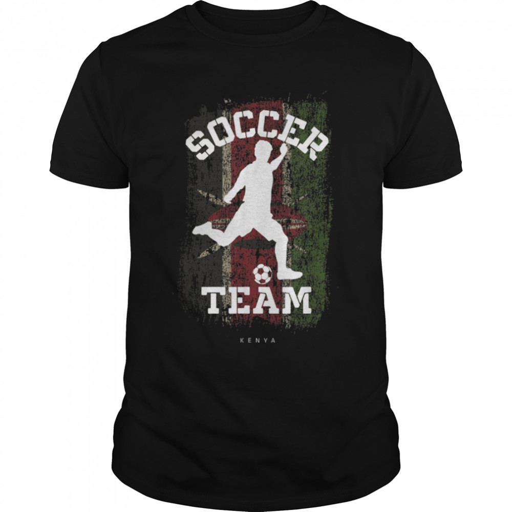 Soccer Kenya Flag Football Team Soccer Player T- B09JPF5YXC Classic Men's T-shirt