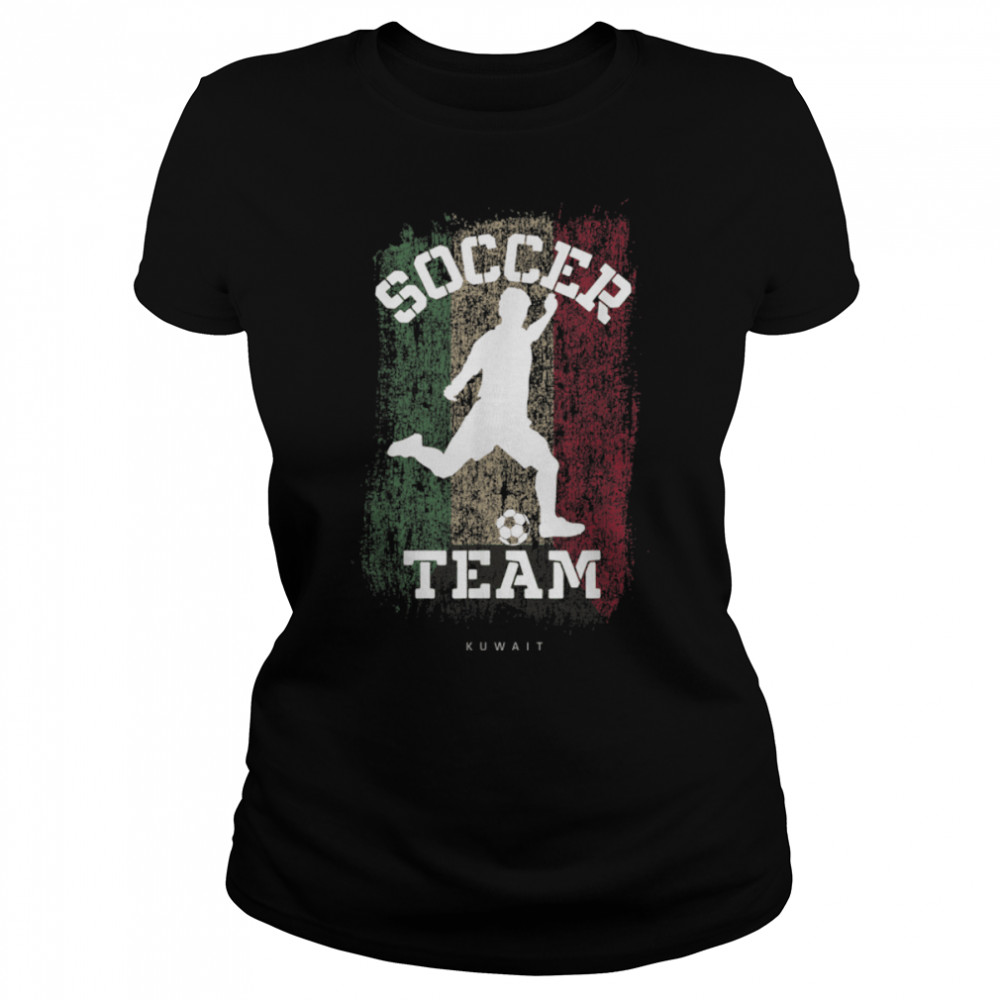 Soccer Kuwait Flag Football Team Soccer Player T- B09JPF87Z8 Classic Women's T-shirt