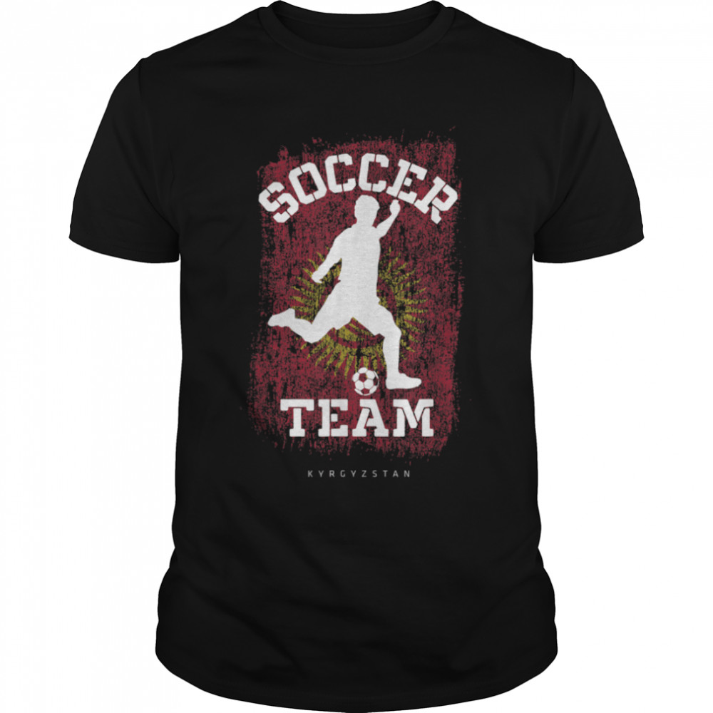 Soccer Kyrgyzstan Flag Football Team Soccer Player T- B09JPFZWNM Classic Men's T-shirt