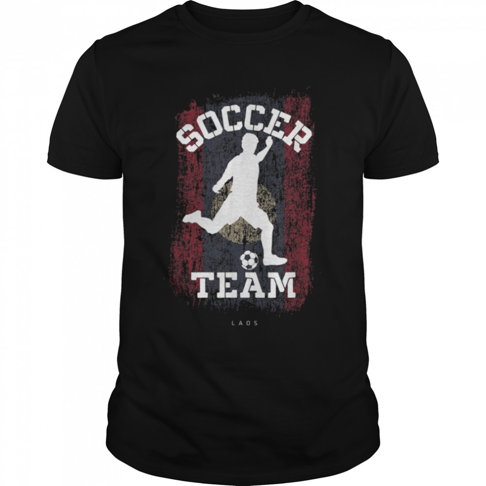 Soccer Laos Flag Football Team Soccer Player T- B09JPFFZR1 Classic Men's T-shirt