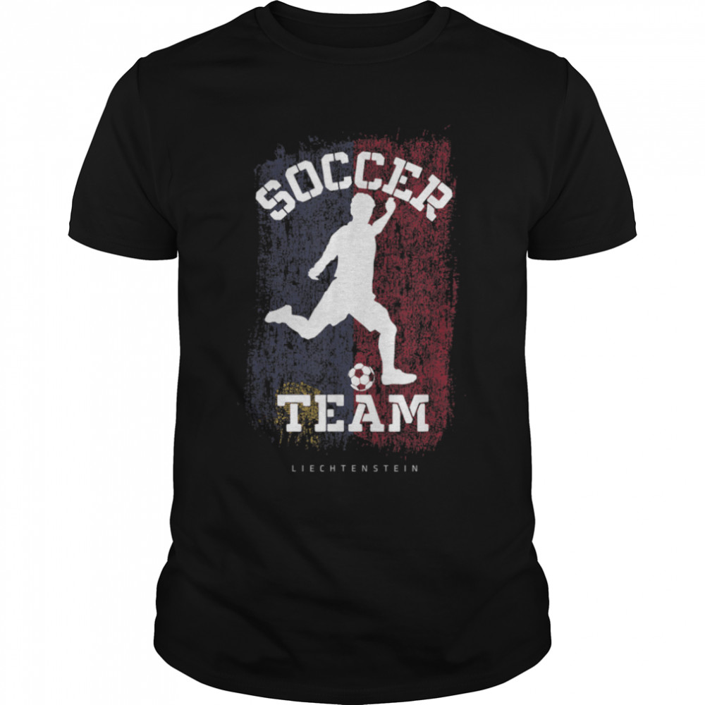 Soccer Liechtenstein Flag Football Team Soccer Player T- B09JPC8JHL Classic Men's T-shirt