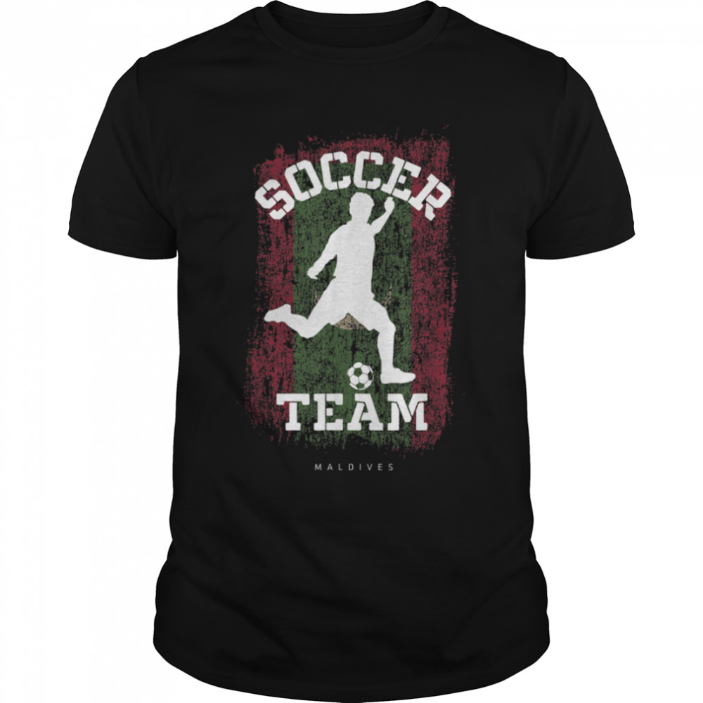 Soccer Maldives Flag Football Team Soccer Player T- B09JPFQFSV Classic Men's T-shirt