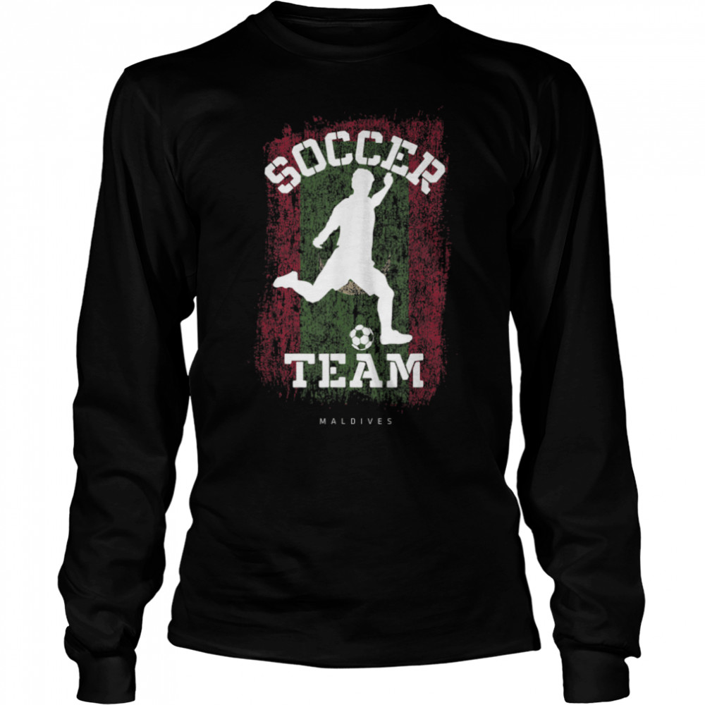 Soccer Maldives Flag Football Team Soccer Player T- B09JPFQFSV Long Sleeved T-shirt