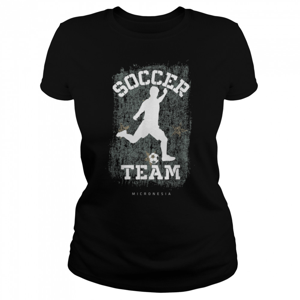 Soccer Micronesia Flag Football Team Soccer Player T- B09JPDPRN4 Classic Women's T-shirt