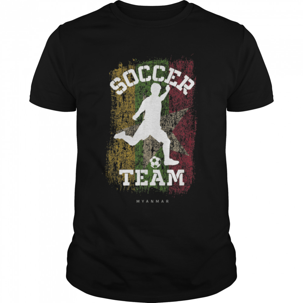 Soccer Myanmar Flag Football Team Soccer Player T- B09JPFFP3Y Classic Men's T-shirt