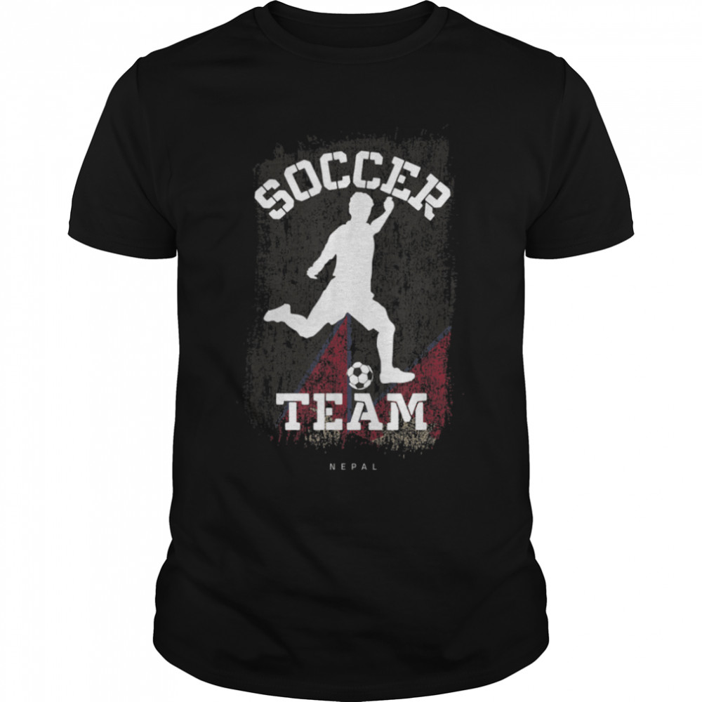 Soccer Nepal Flag Football Team Soccer Player T- B09JPD5XKF Classic Men's T-shirt