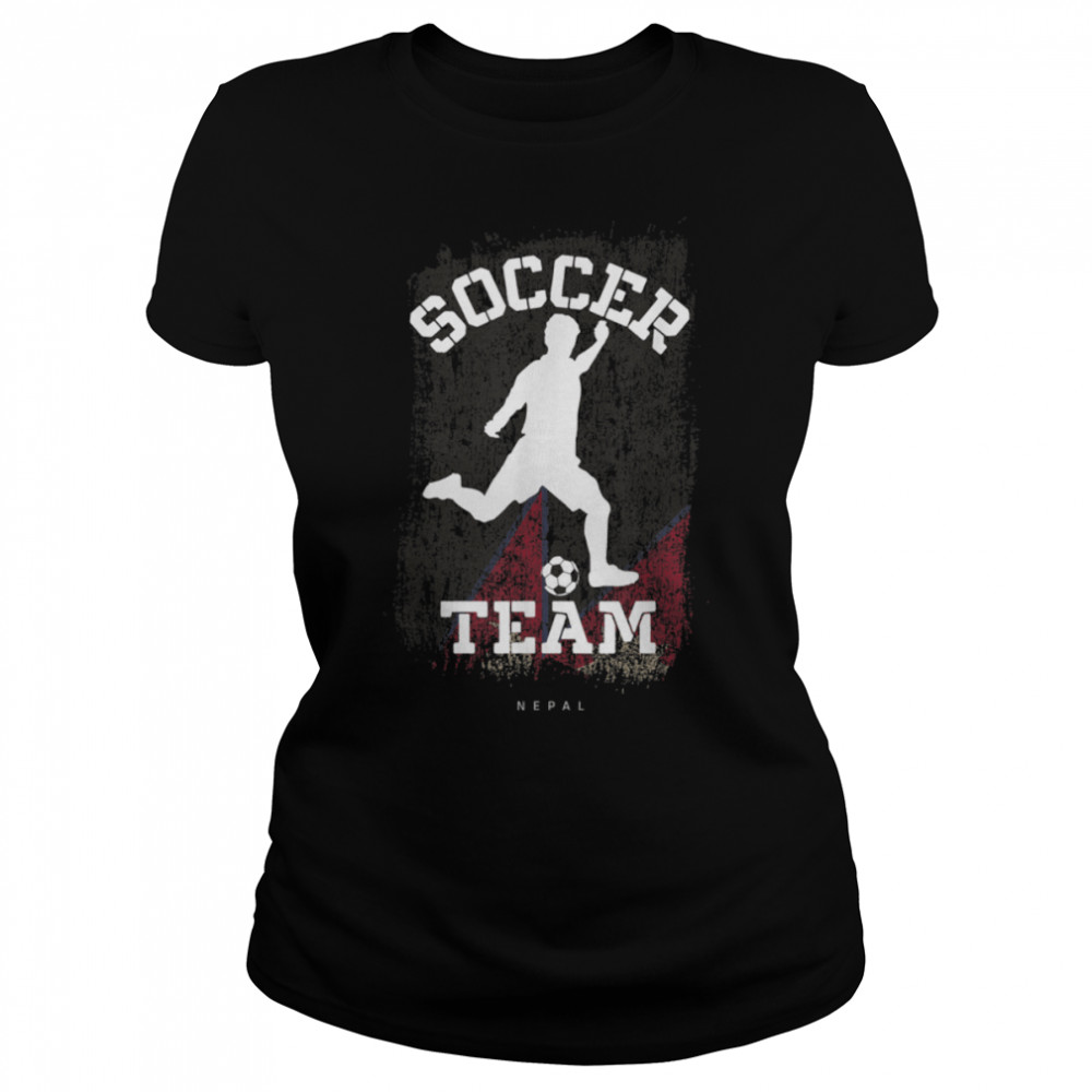 Soccer Nepal Flag Football Team Soccer Player T- B09JPD5XKF Classic Women's T-shirt