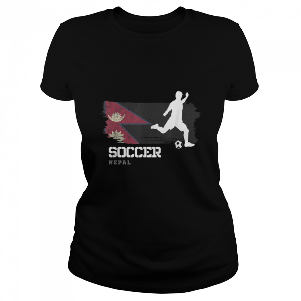 Soccer Nepal Flag Football Team Soccer Player T- B09JPFB7V5 Classic Women's T-shirt