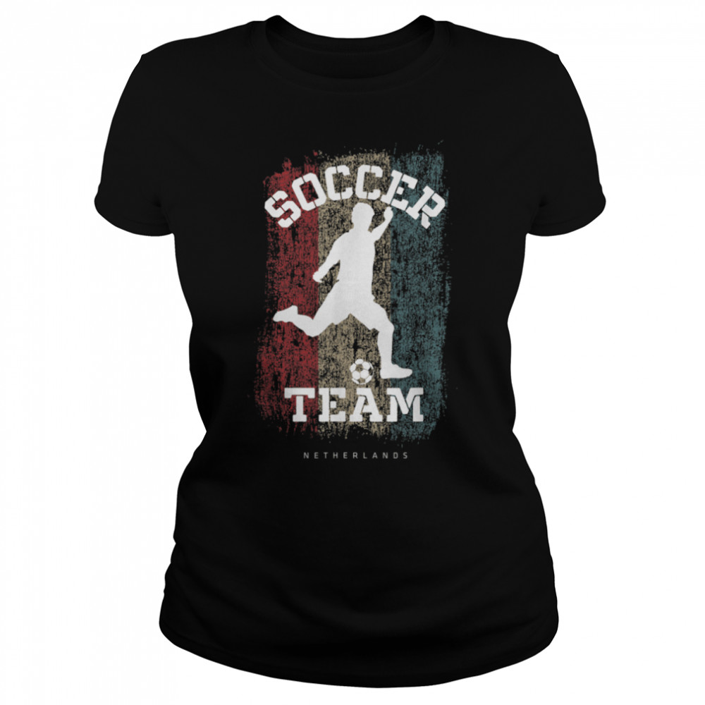 Soccer Netherlands Flag Football Team Soccer Player T- B09JPD4FQ7 Classic Women's T-shirt